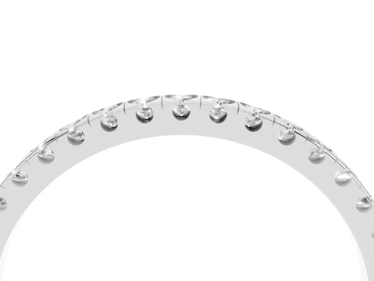 Round Cut Diamond Pavé Set Eternity Band Silver