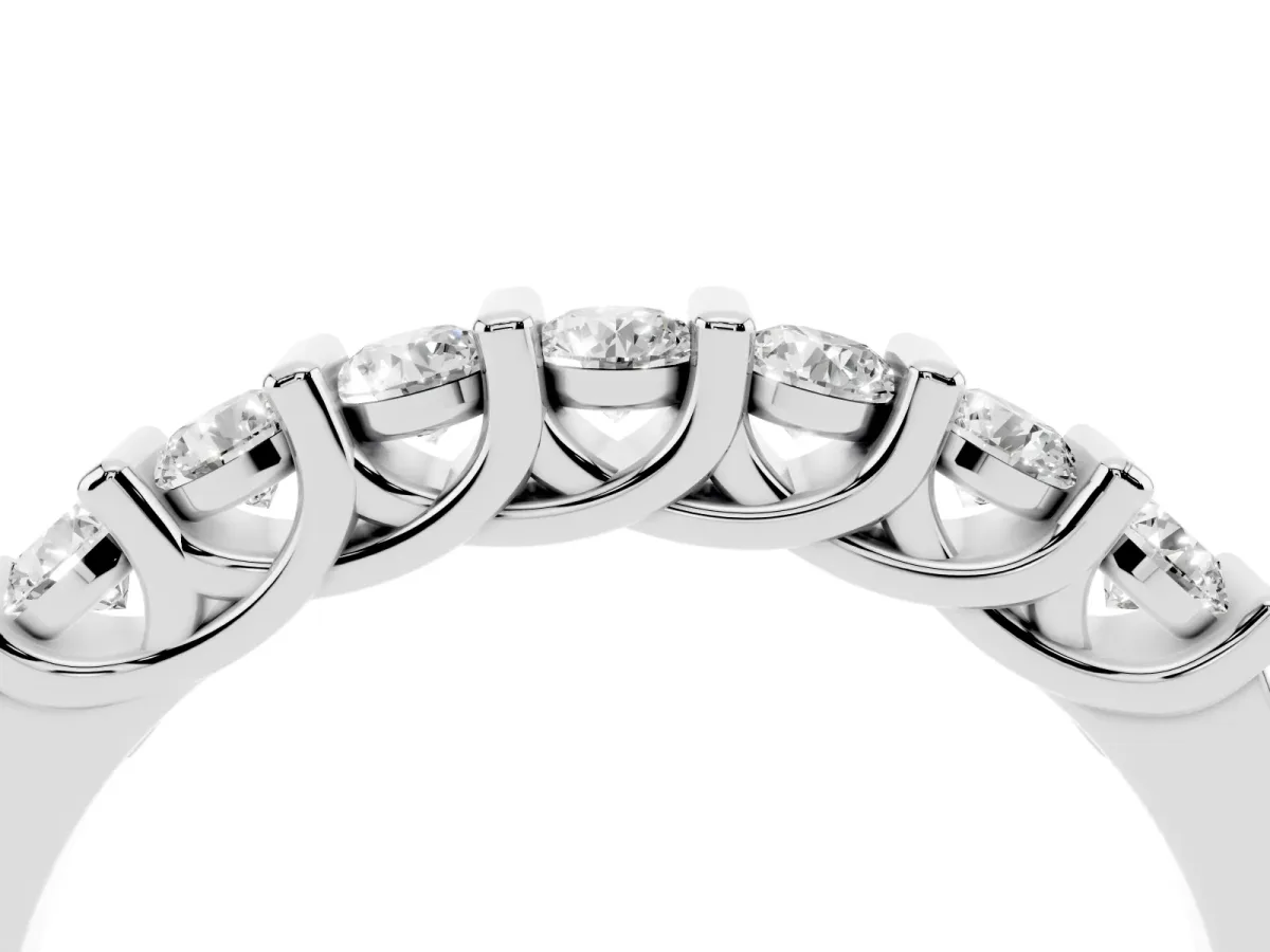 Channel-Set Round Diamond Half-Eternity Band White gold
