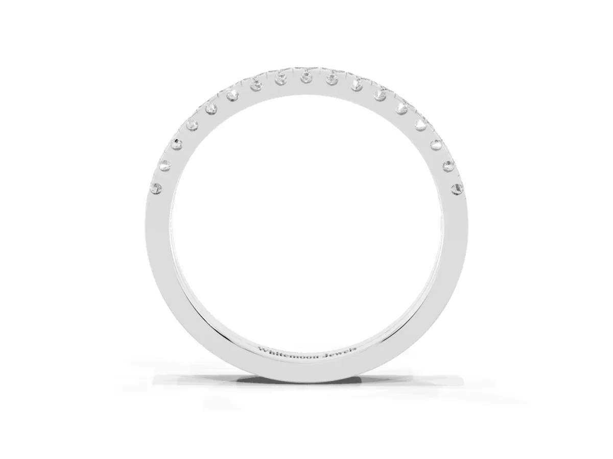 Round Cut Diamond Pavé Set Eternity Band Silver
