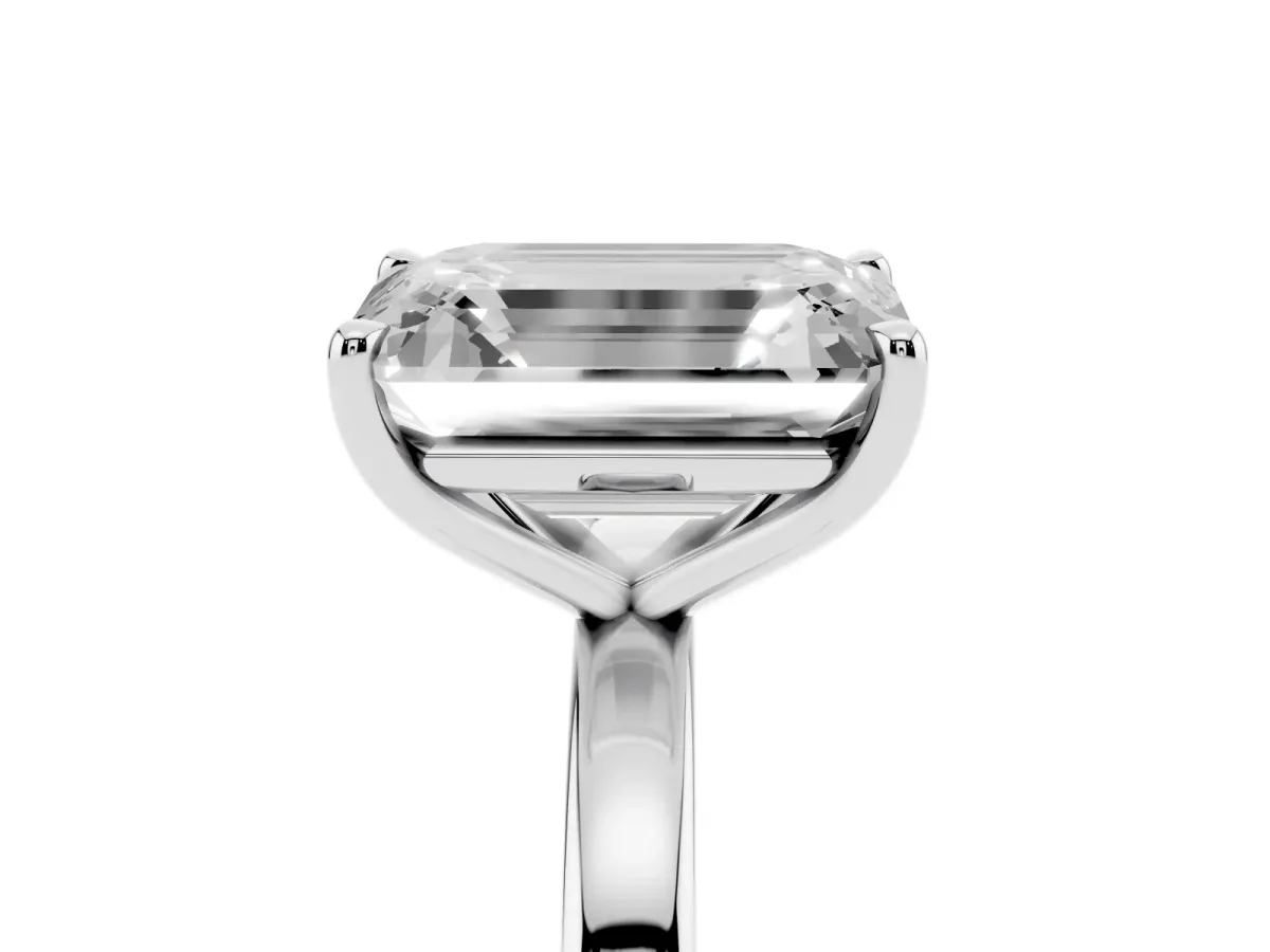 Fancy Pink Pear Cut and Emerald Cut Toi Moi Ring with Prong Setting Platinum