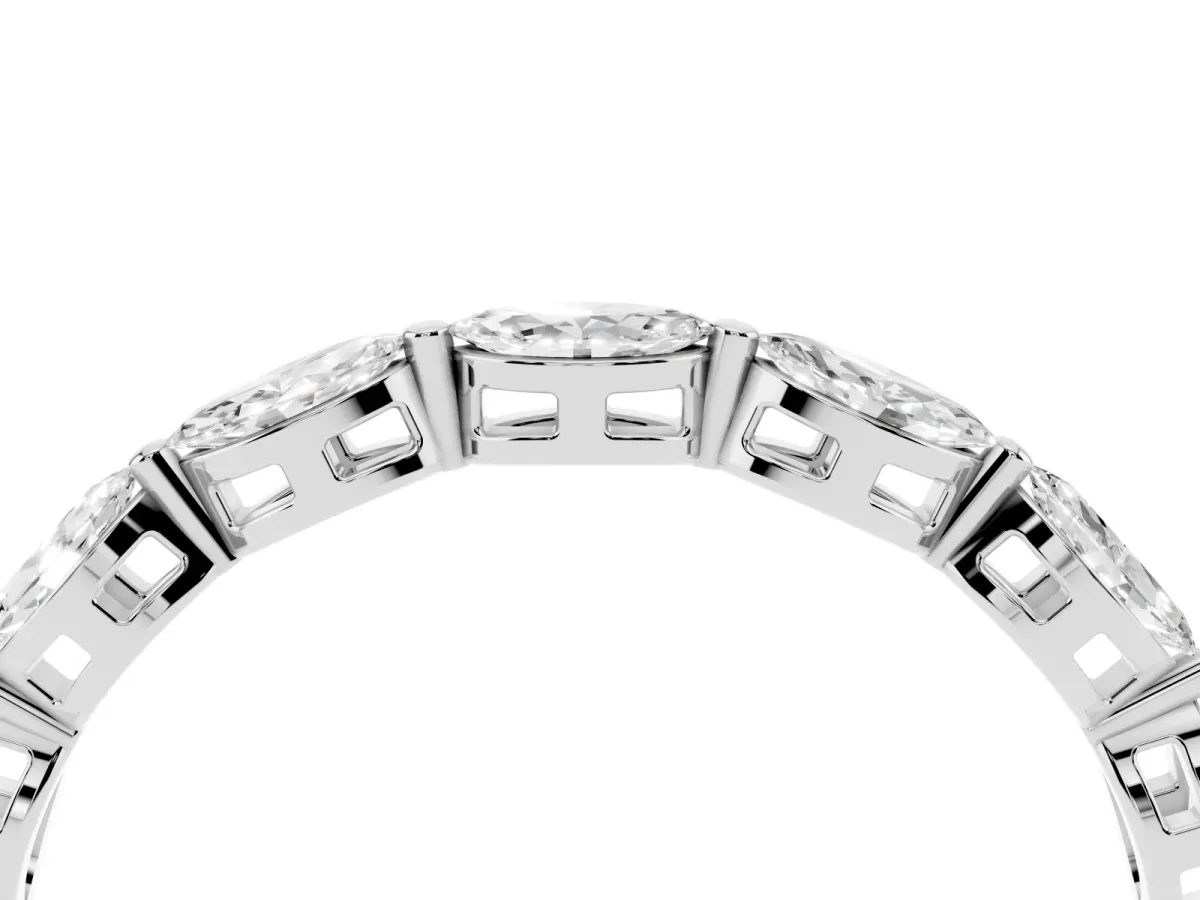 Marquise Diamond Eternity Band with U-Prong Setting Silver
