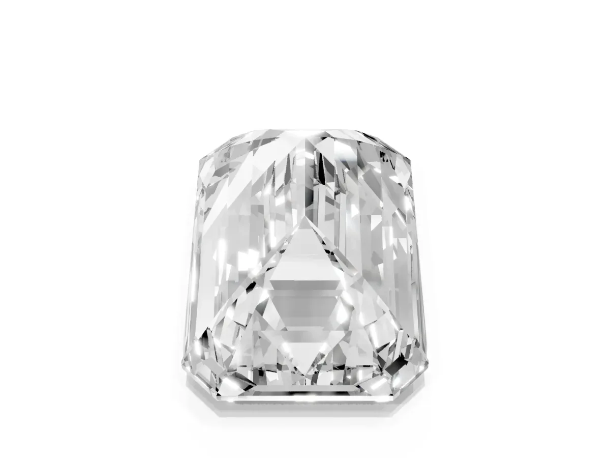 Emerald Cut Cut Pave Band Milgrain Solitaire Ring Rose gold