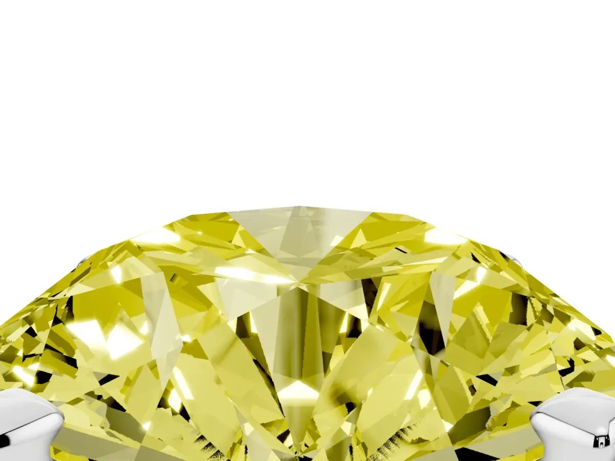 Fancy Yellow Round Cut Diamond Solitaire Ring with Prong Setting and Classic Band White gold
