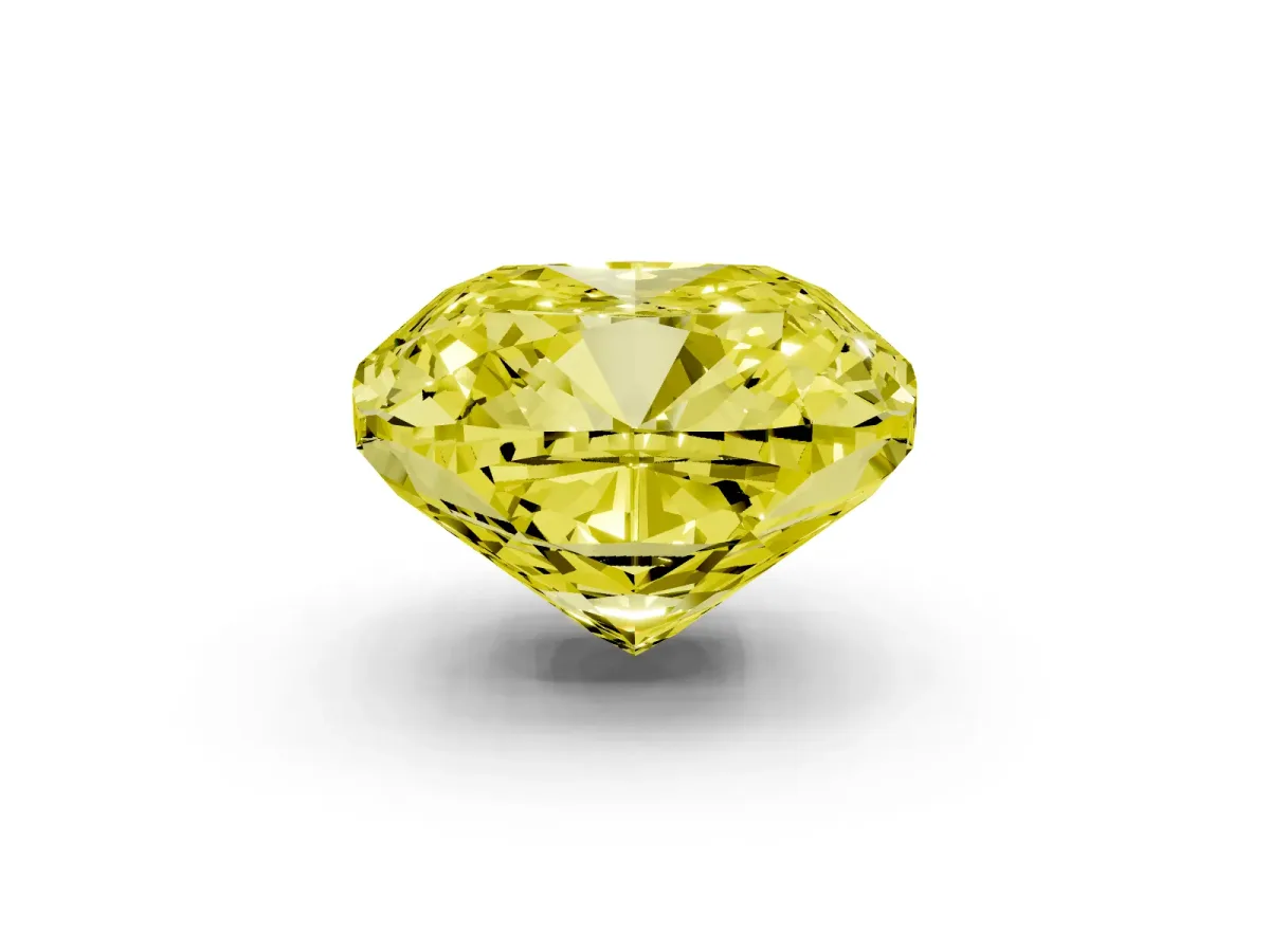 Fancy Yellow Cushion Cut Solitaire Engagement Ring with Cathedral Band and Four-Prong Setting Yellow gold