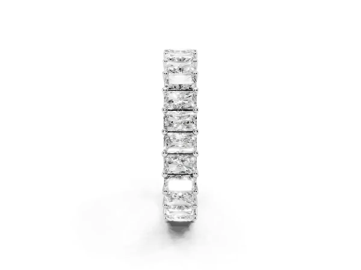 radiant Cut eternity band with shared prong setting Silver