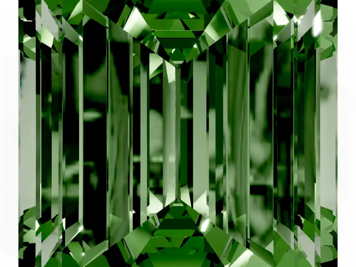 Fancy Green Emerald Cut Diamond Solitaire Ring with Prong Setting and Classic Band Platinum