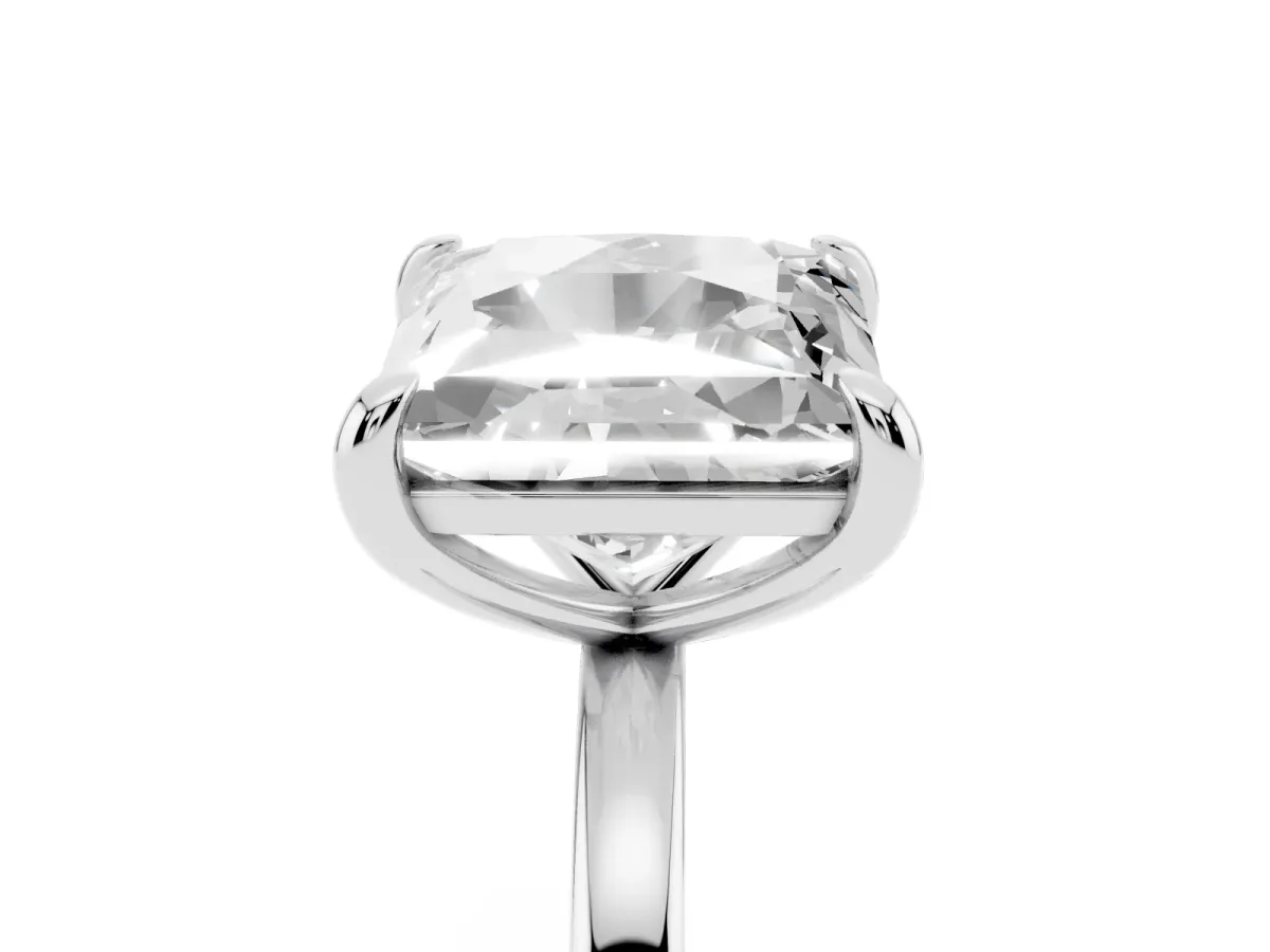 Round and Princess Toi Moi Ring with Prong Setting and Plain Band Silver