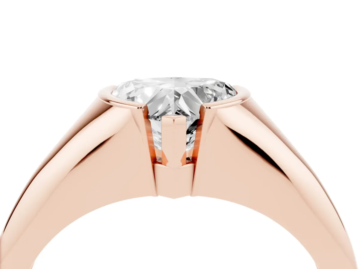 Heart Cut Solitaire Tension Set Diamond Ring Rose gold