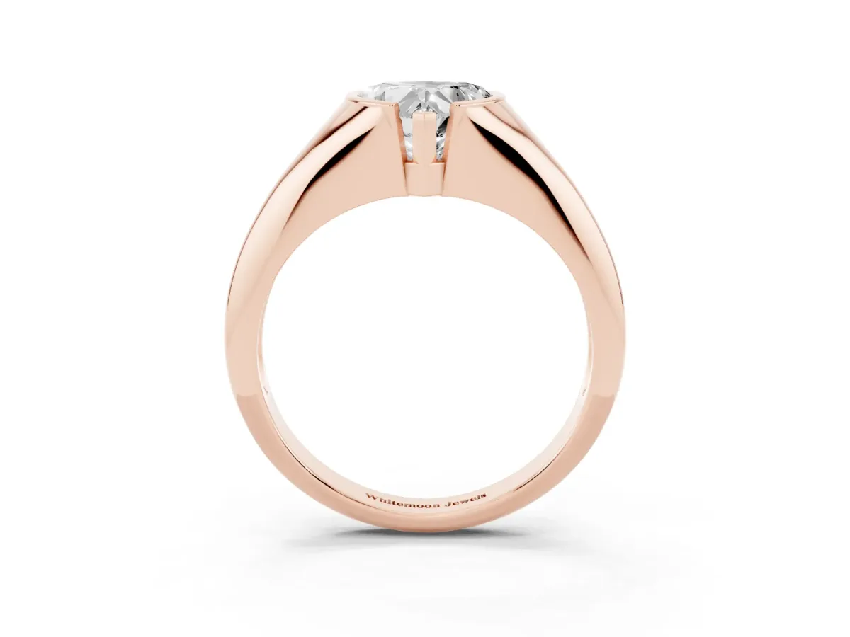 Heart Cut Solitaire Tension Set Diamond Ring Rose gold