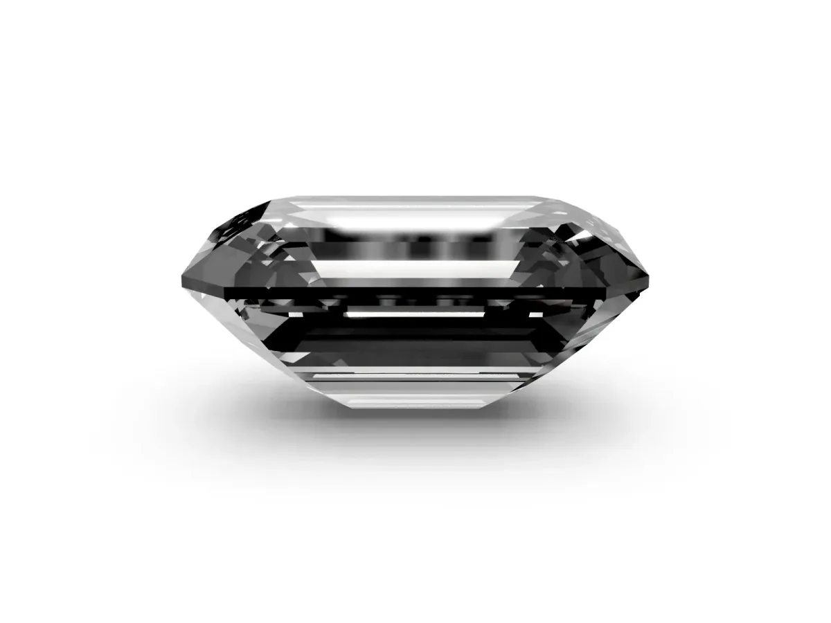 Fancy Black Emerald Cut Cut Pave Band Milgrain Solitaire Ring Platinum