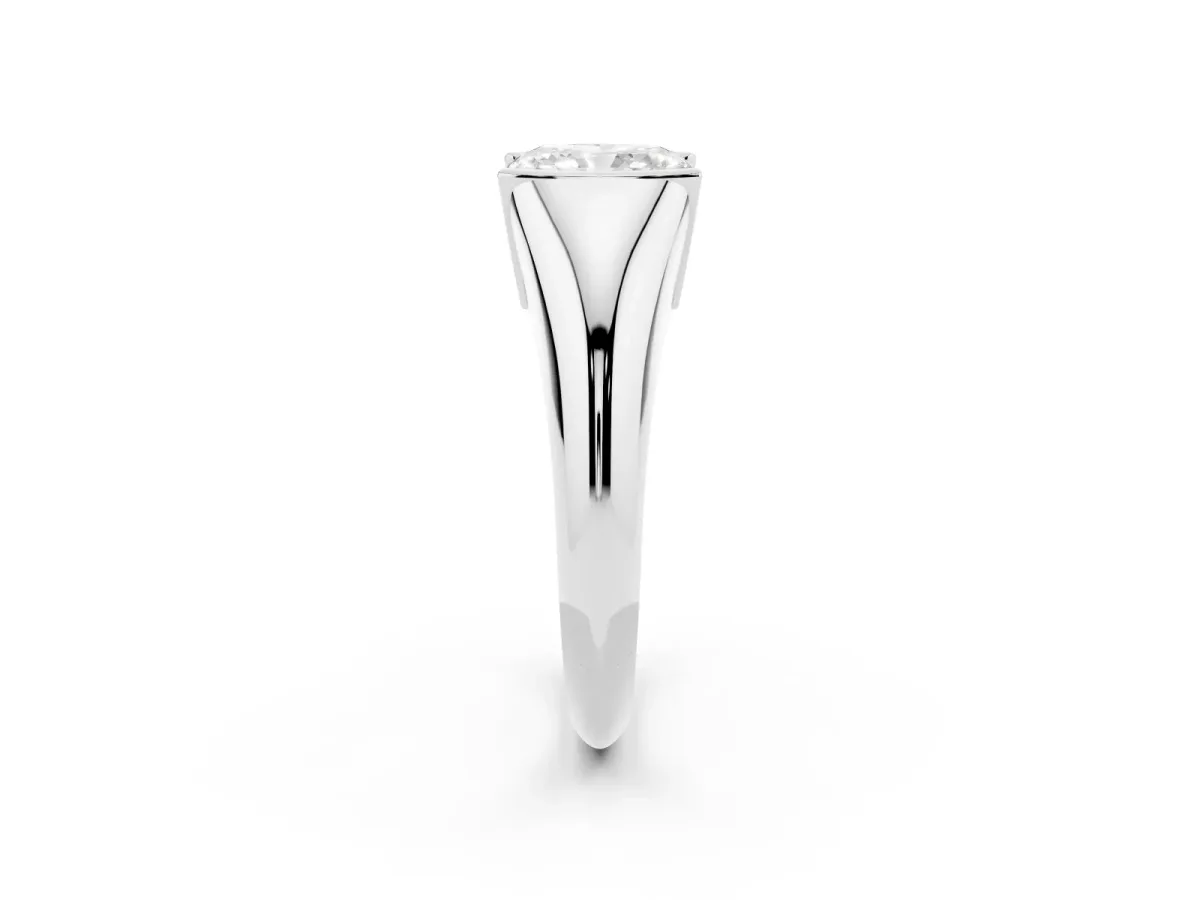 Radiant Cut Solitaire Tension Set Diamond Ring Silver