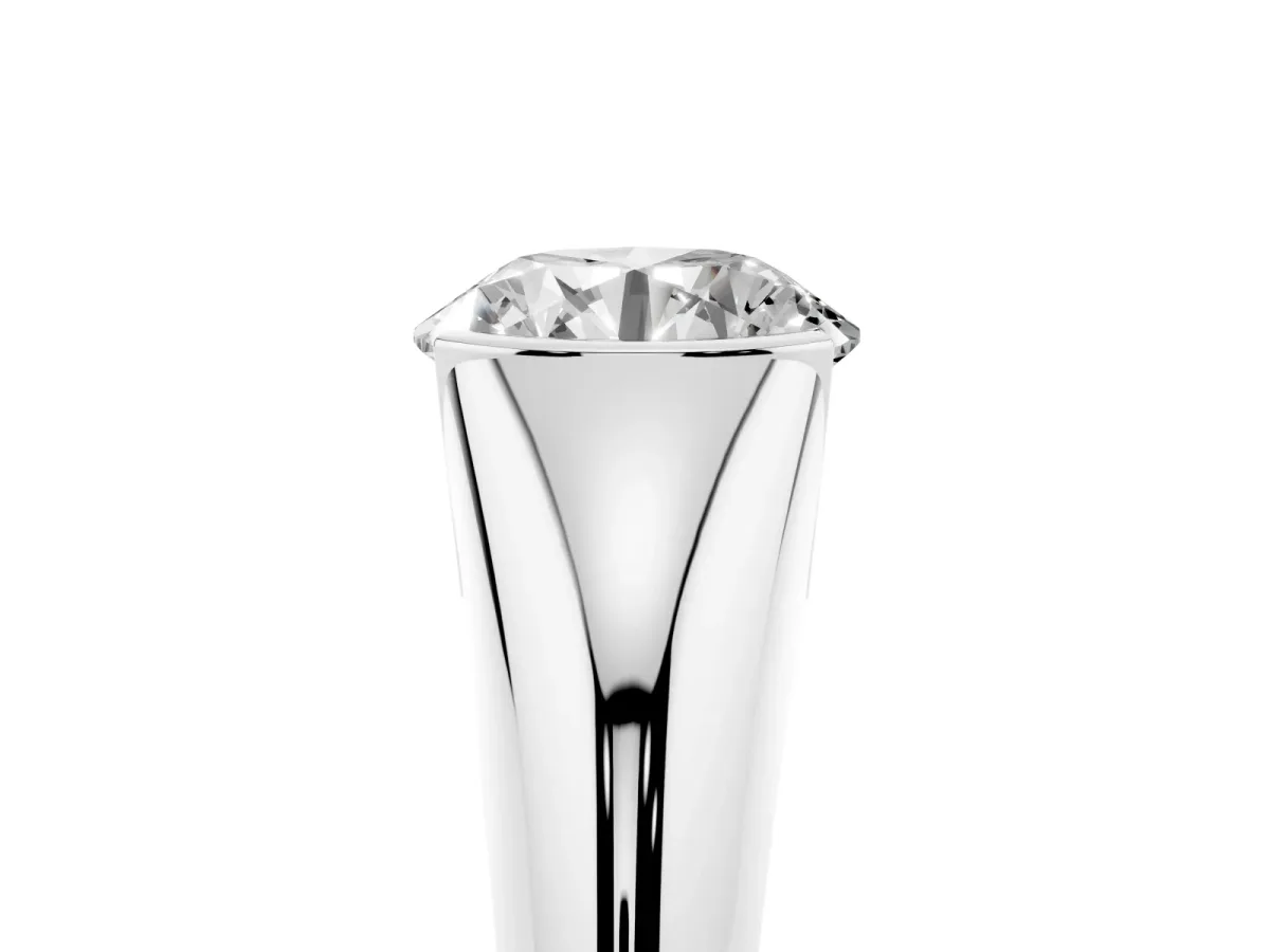 Round Cut Solitaire Tension Set Diamond Ring White gold