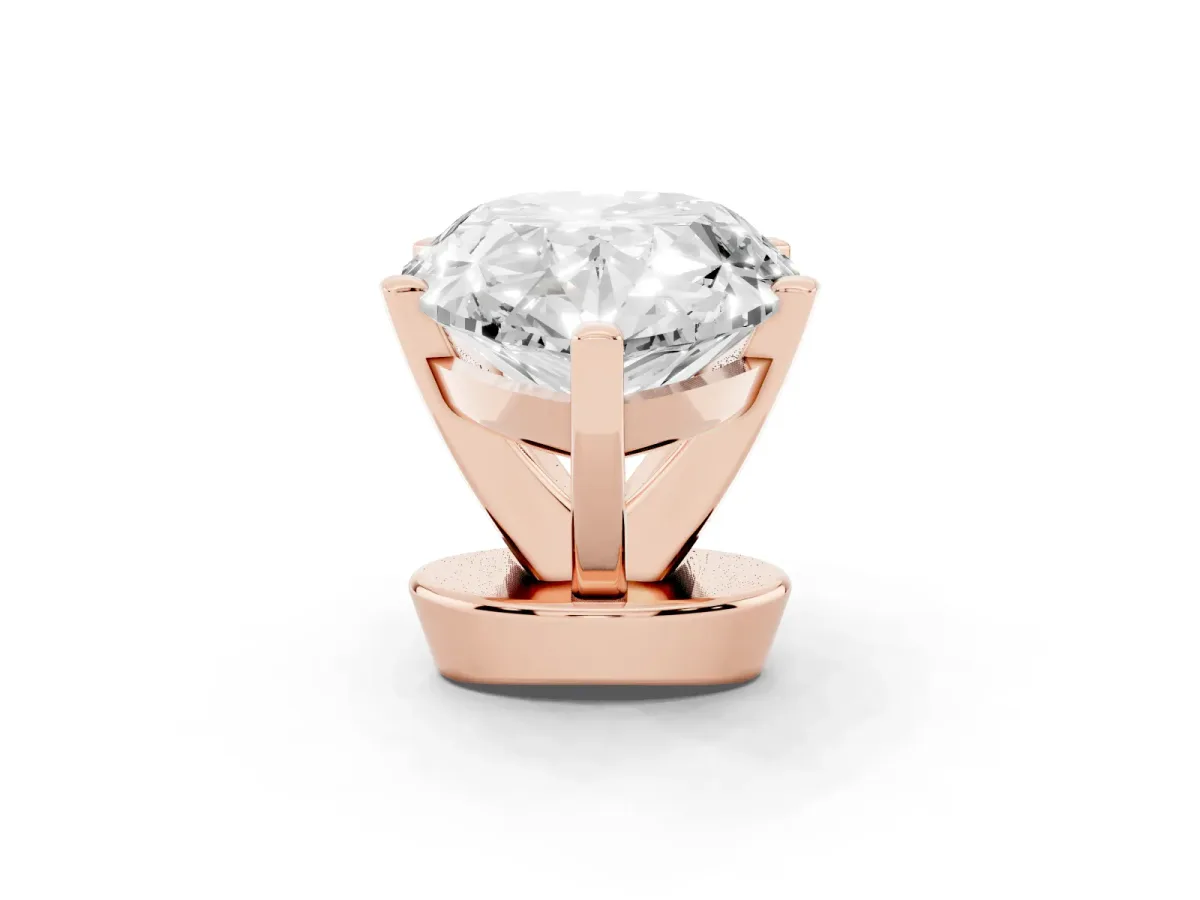 Pear Cut Diamond Solitaire Ring with Prong Setting and Classic Band Rose gold