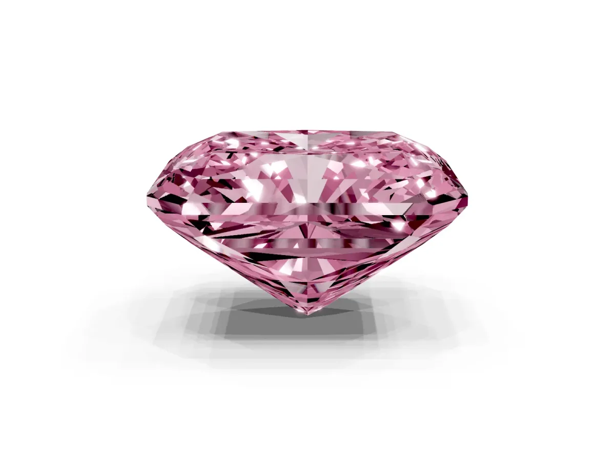 Fancy Pink Radiant Cut Cut Pave Band Milgrain Solitaire Ring Rose gold