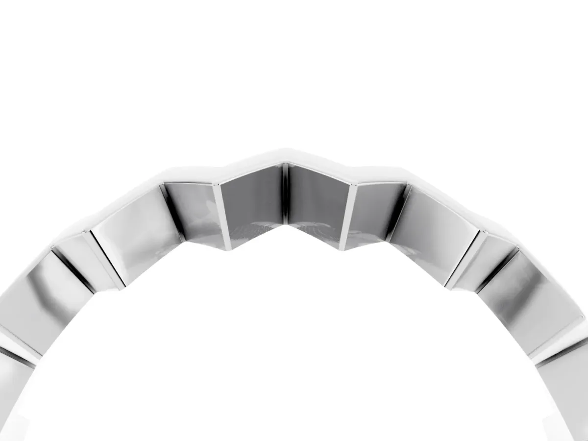 Zigzag Chevron Band Silver