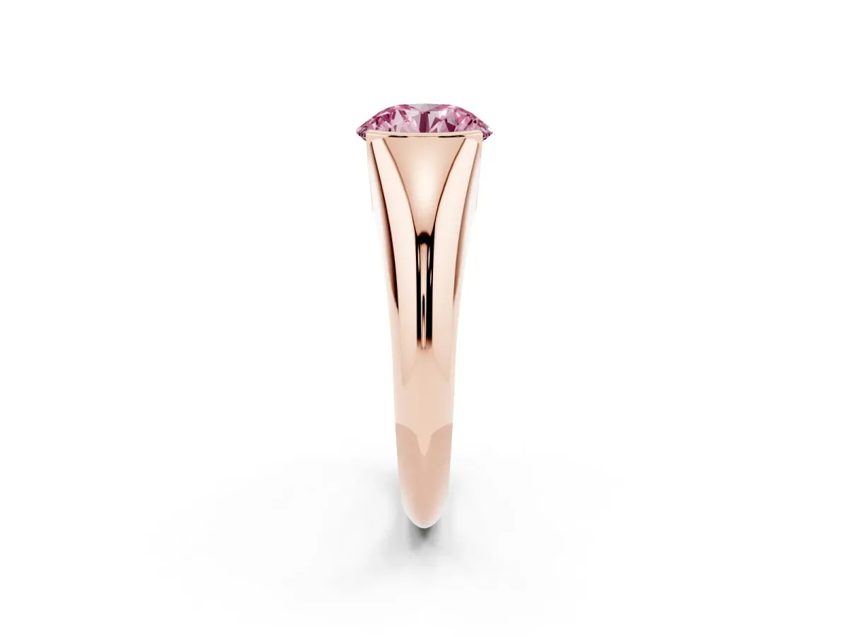 Fancy Pink Round Cut Solitaire Tension Set Diamond Ring Rose gold