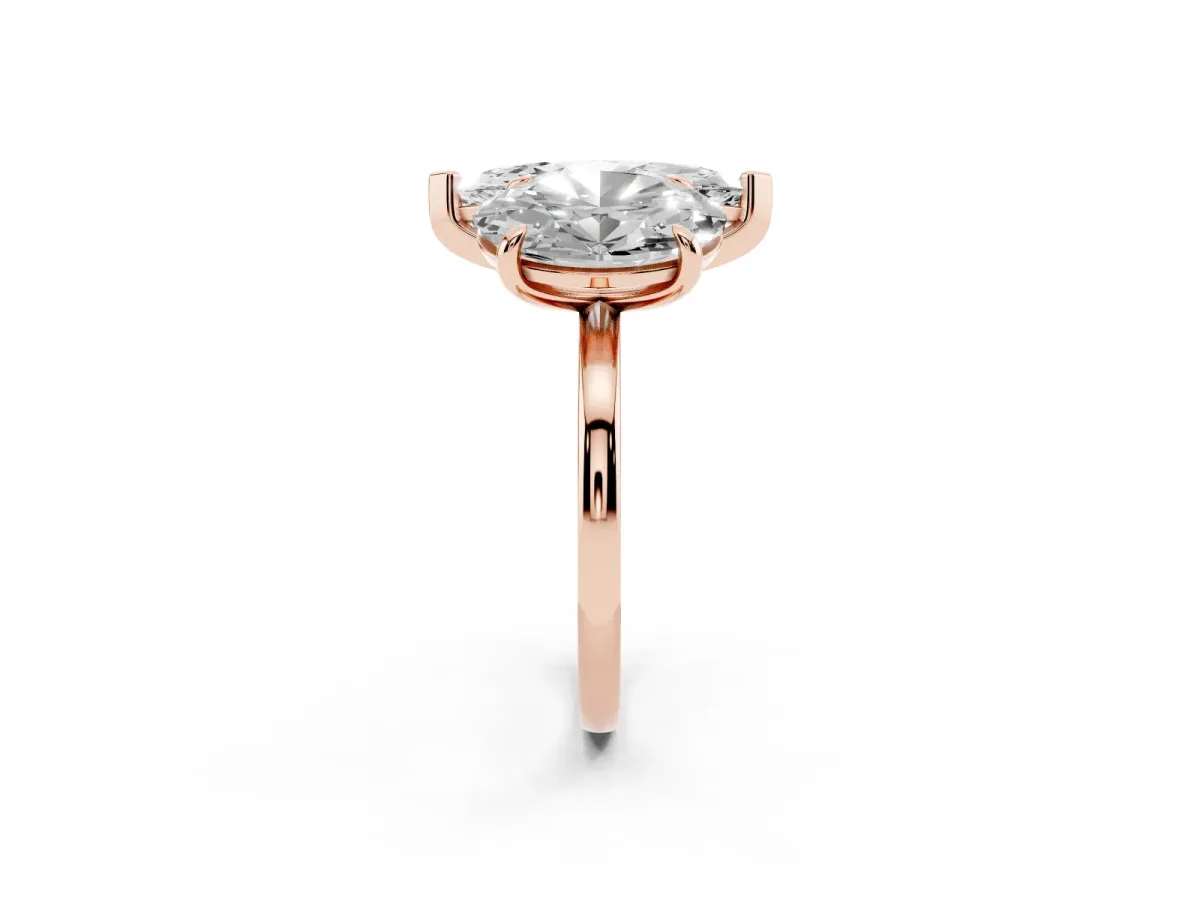 Oval and Marquise Toi Moi Ring with Prong Setting and Plain Band Rose gold