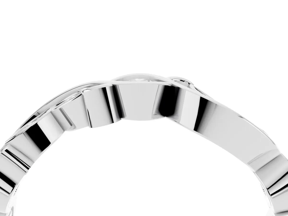Marquise and Round Diamond Infinity Eternity Band with Bezel Setting White gold