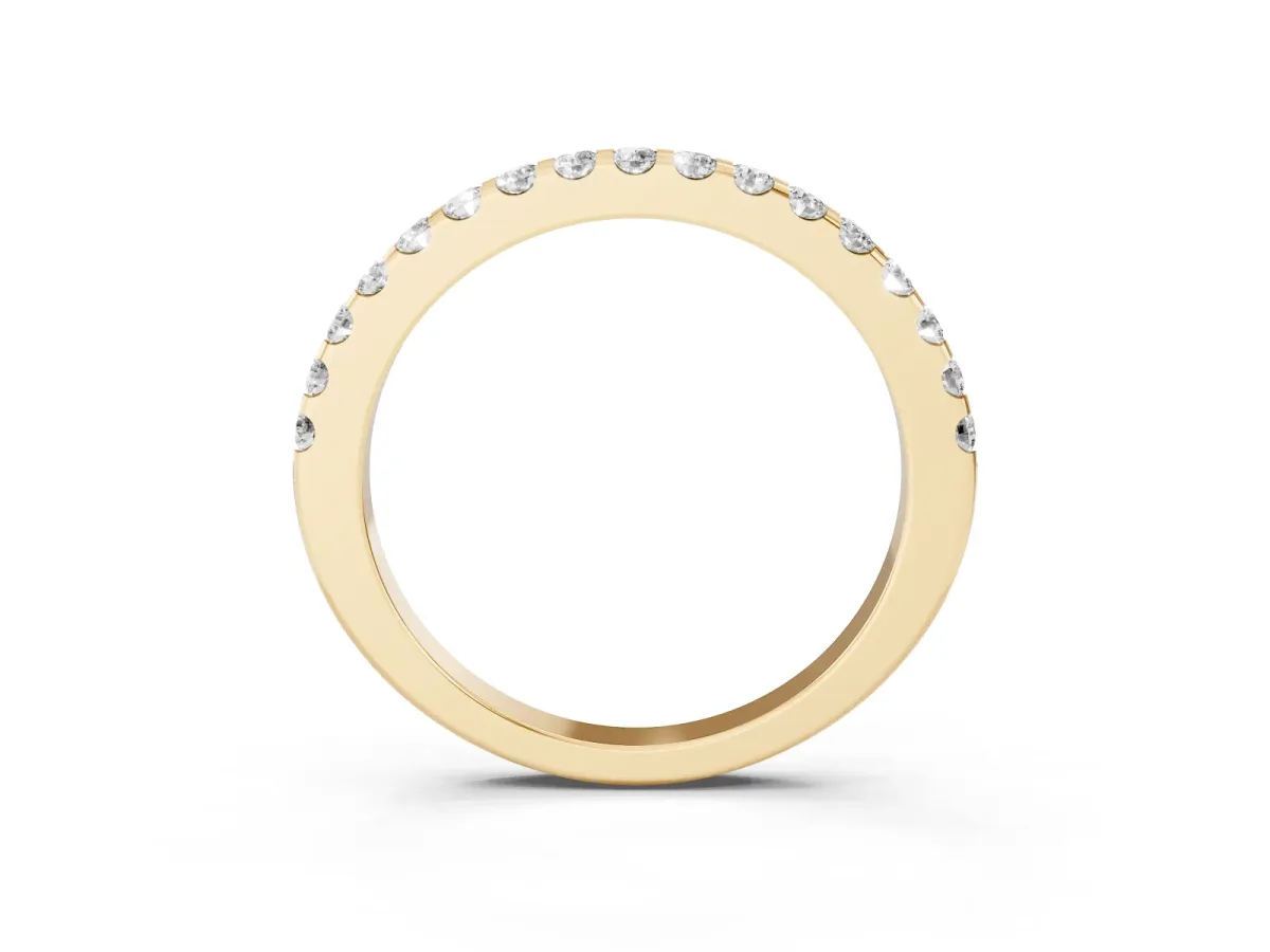 Round Diamond Pavé Eternity Band with Micro Prong Setting Yellow gold