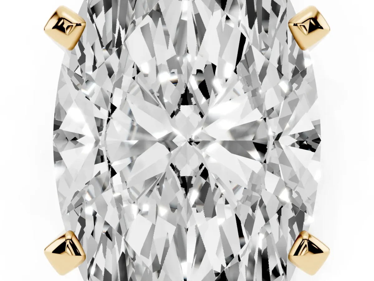 Marquise Cut Diamond Solitaire Ring with Prong Setting and Classic Band Yellow gold