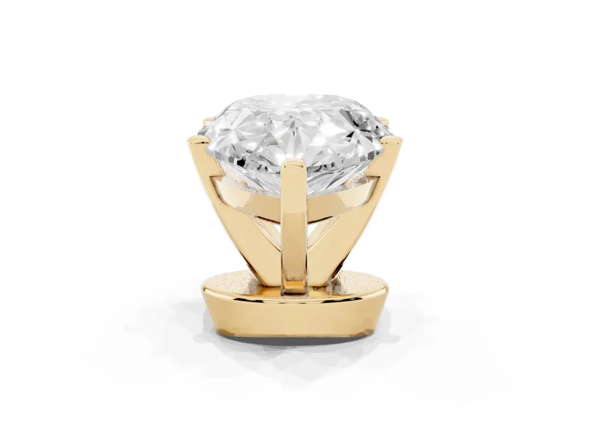 Pear Cut Diamond Solitaire Ring with Prong Setting and Classic Band Yellow gold