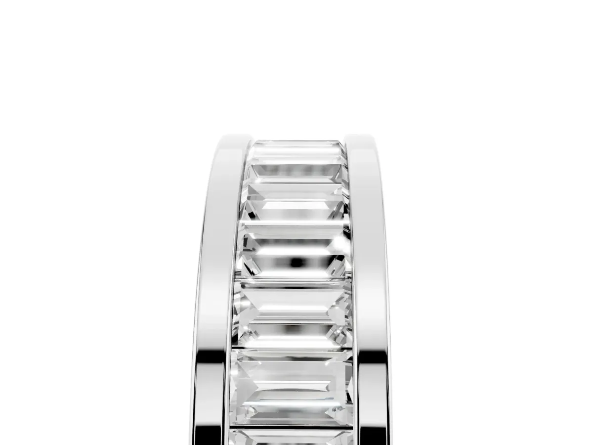 baguette Cut eternity band with channel set Silver
