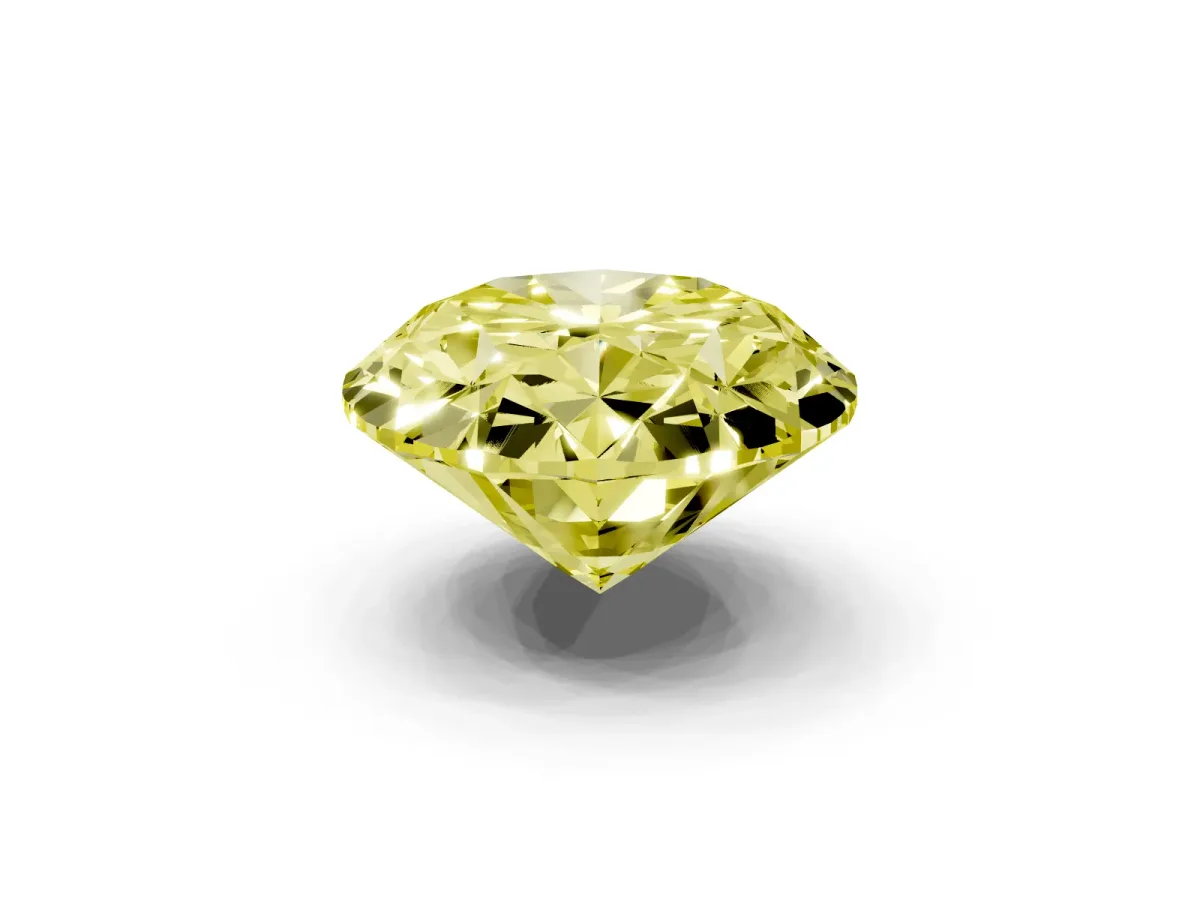 Fancy Yellow Oval Cut Diamond Solitaire Ring with Prong Setting and Pavé Band Yellow gold