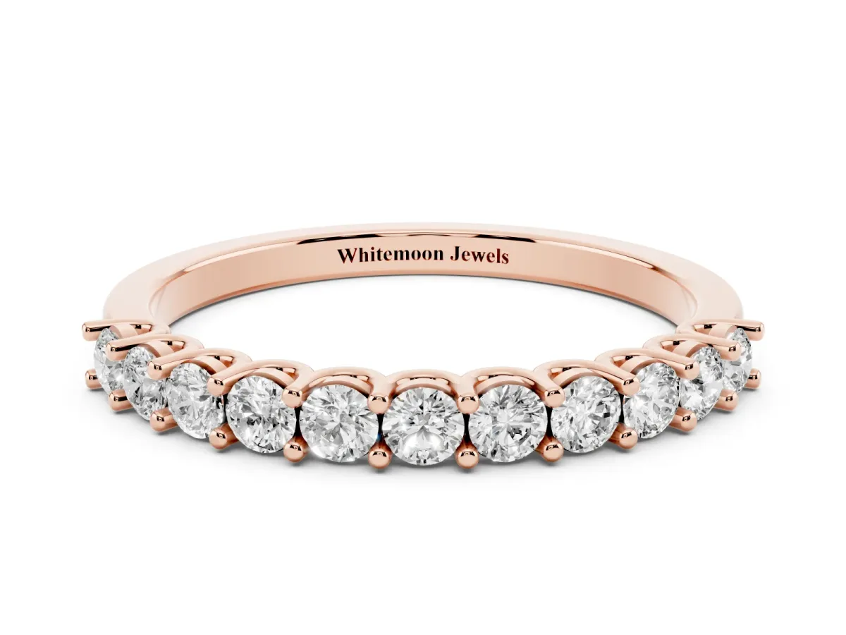 Round Diamond Pavé Half-Eternity Band Rose gold
