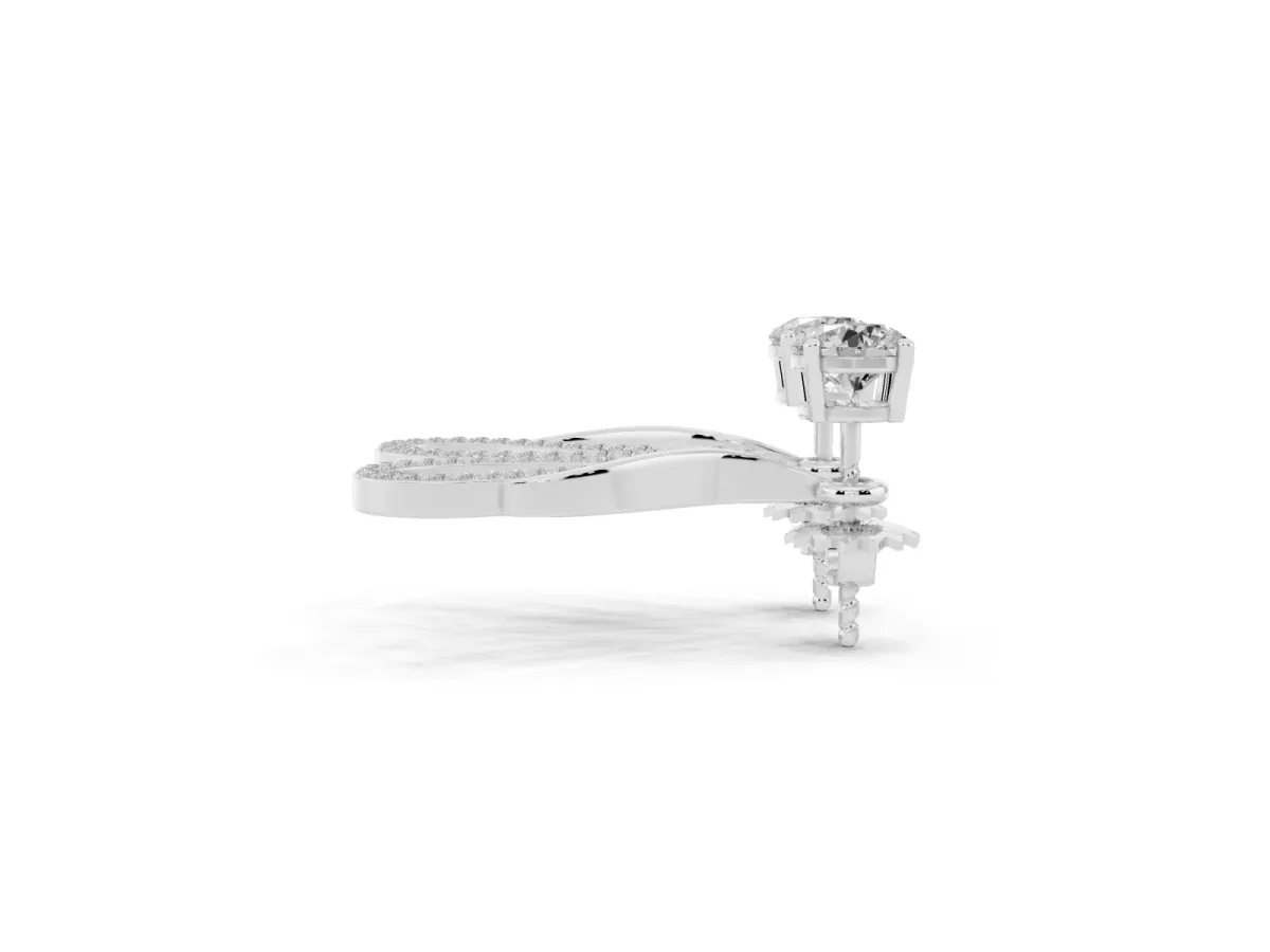 Round Cut Prong Set Diamond Infinity Drop Earrings Silver