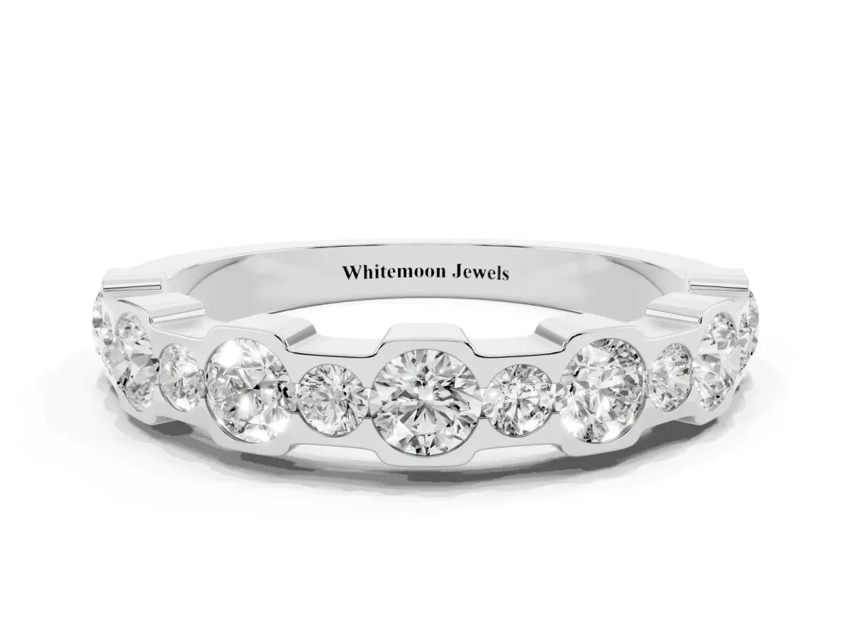 Round Diamond Promise Ring with Round Diamond Accents Silver