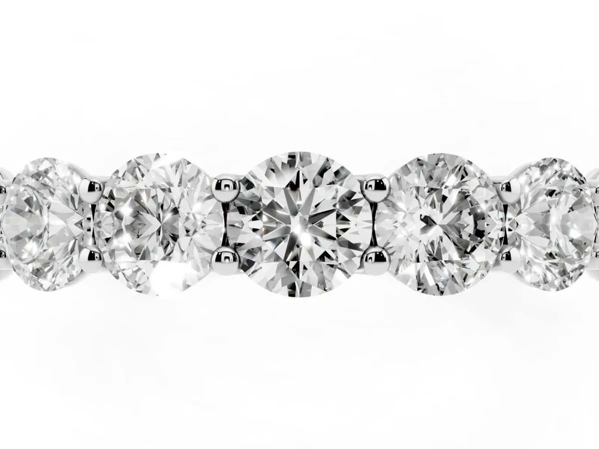 Round Diamond Shared Prong Eternity Band Platinum