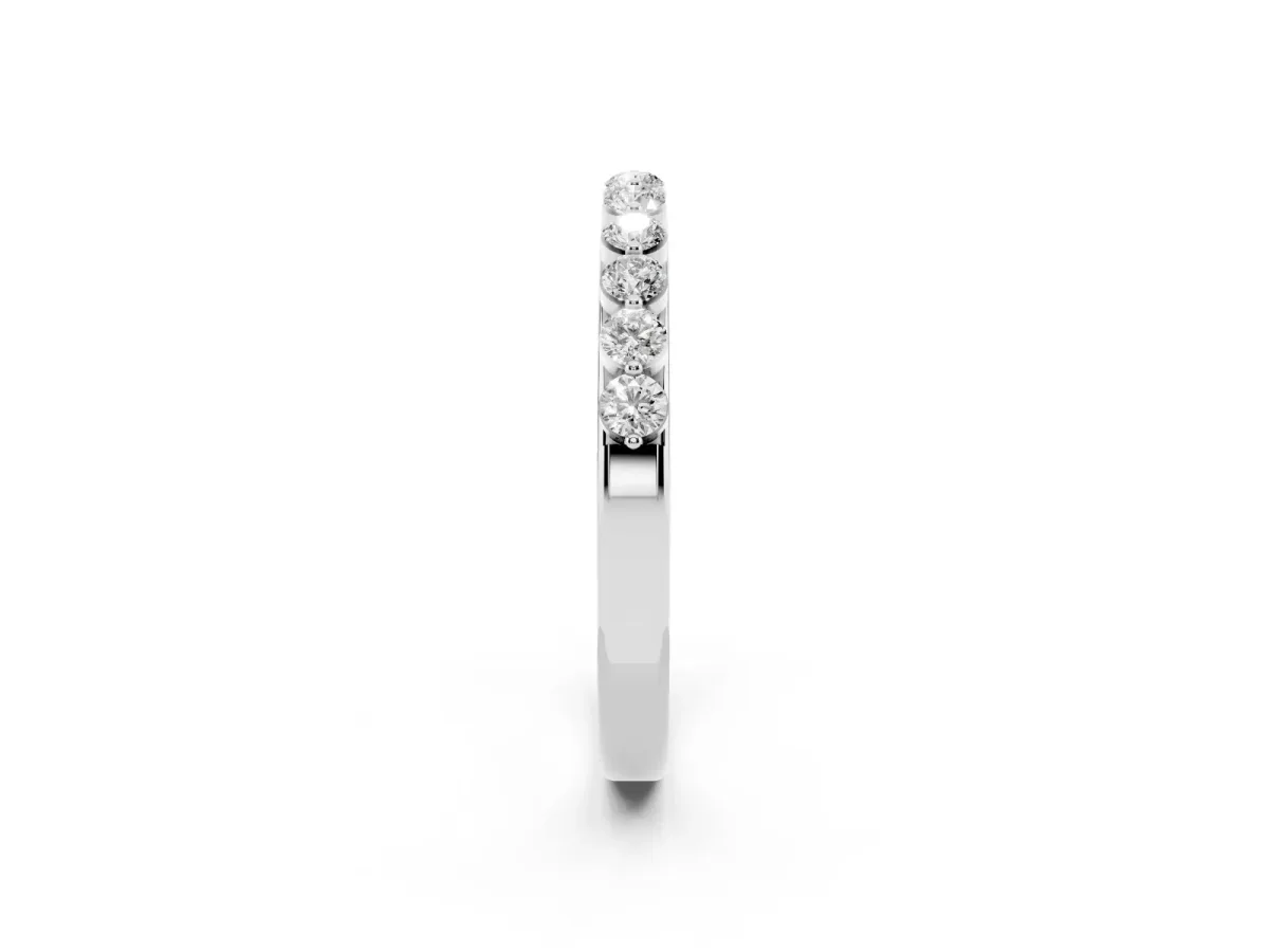 Round Diamond Channel Set Eternity Band White gold