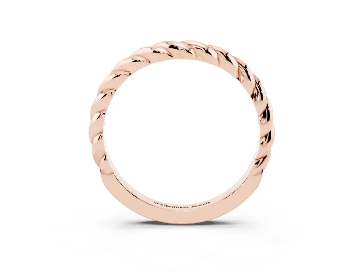 Marquise Diamond Twist Eternity Band with Bezel Setting Rose gold