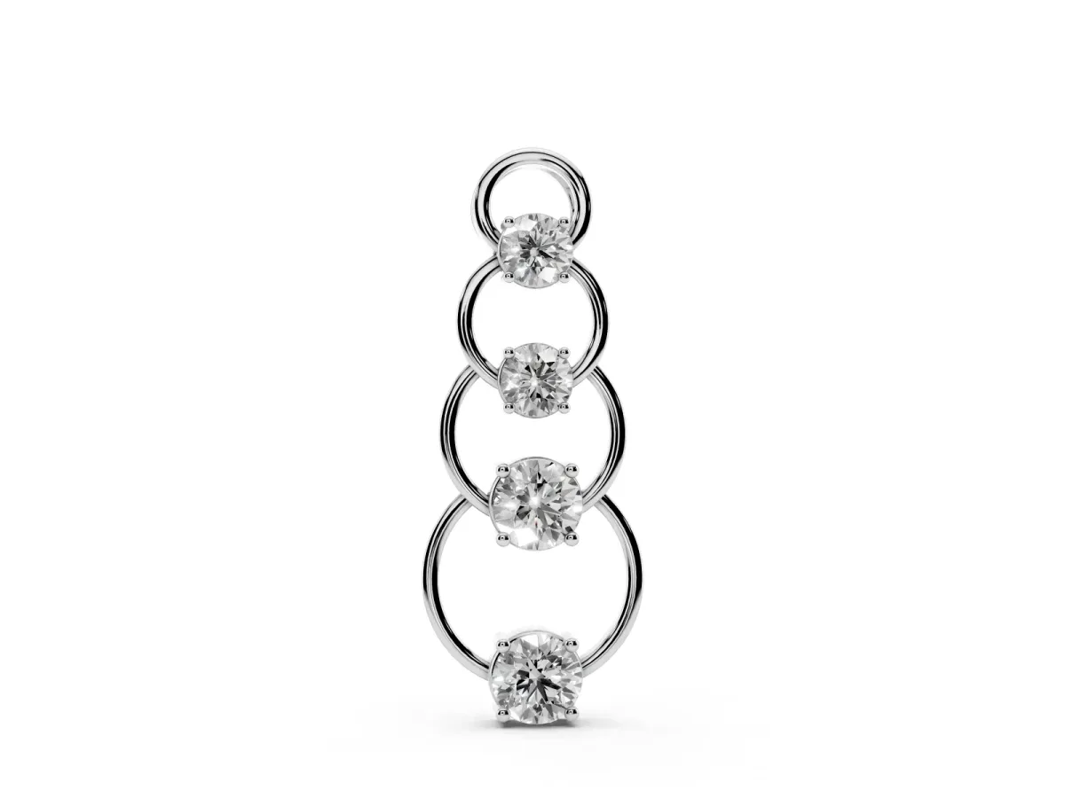 Round Diamond Four-Prong Circle Pendant White gold