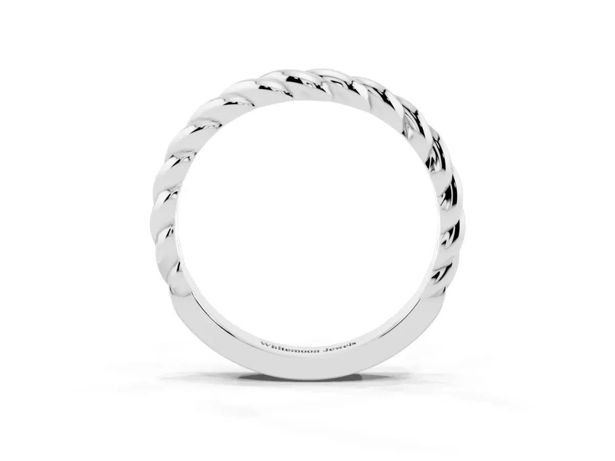 Marquise Diamond Twist Eternity Band with Bezel Setting Silver