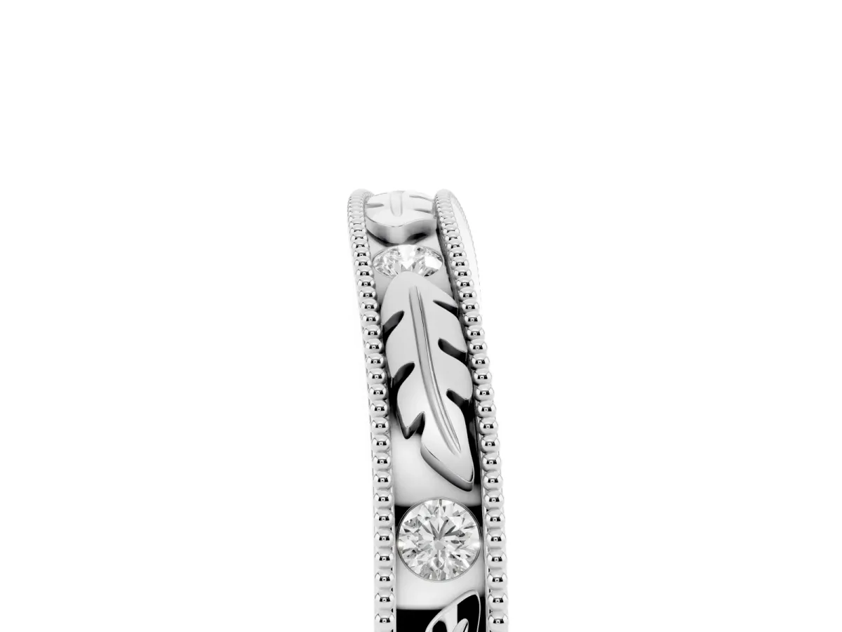 Milgrain Bezel Set Round Diamond Eternity Band Silver