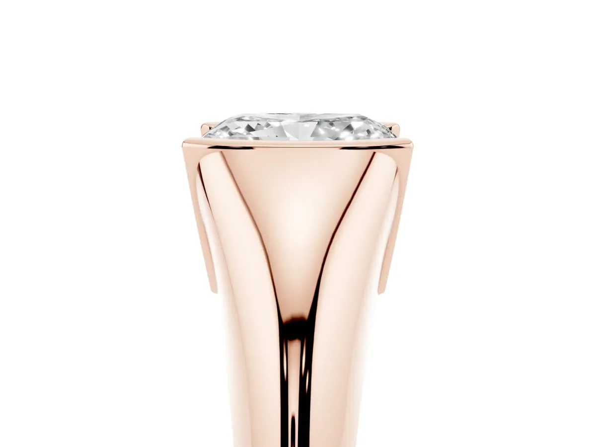 Radiant Cut Solitaire Tension Set Diamond Ring Rose gold