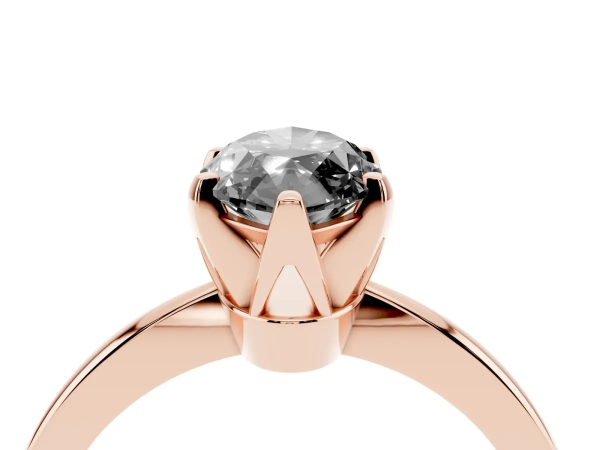 Fancy Black Marquise Cut Solitaire Engagement Ring with Six-Prong Setting and Tapered Band Rose gold