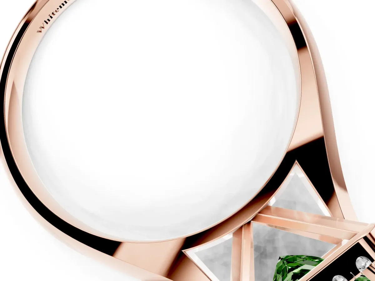Fancy Green Princess Cut Cut Halo Solitaire Engagement Ring with Square Band and Four-Prong Setting Rose gold
