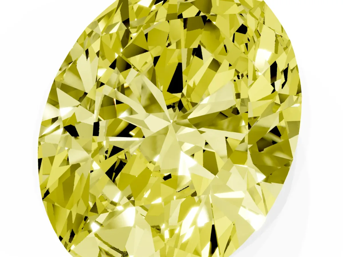 Fancy Yellow Oval Cut Diamond Solitaire Ring with Prong Setting and Pavé Band Rose gold