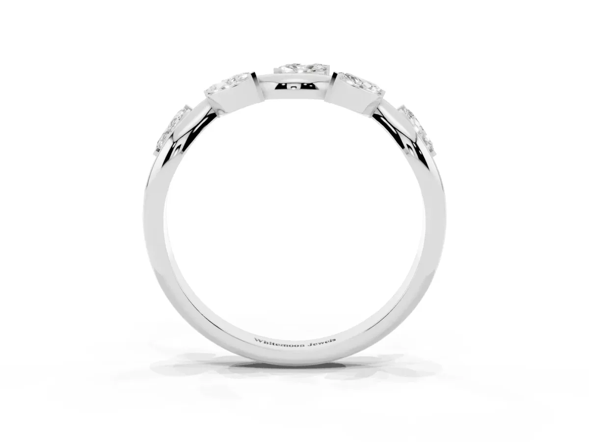 Marquise Diamond Twisted Band with Prong Setting Silver