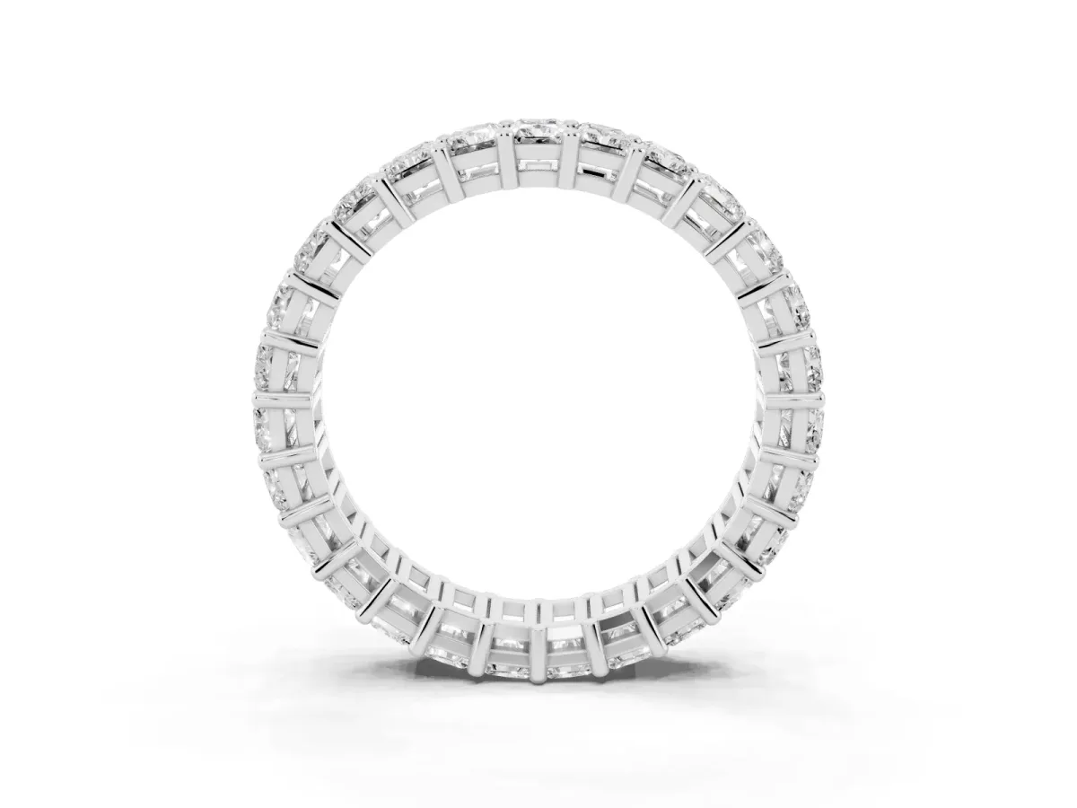radiant Cut eternity band with shared prong setting Silver