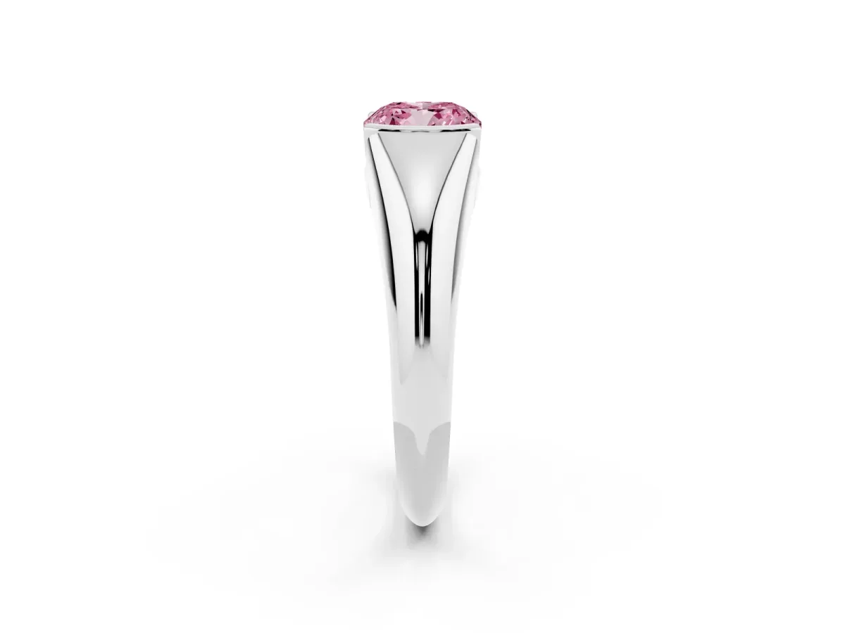 Fancy Pink Cushion Cut Solitaire Tension Set Diamond Ring Platinum