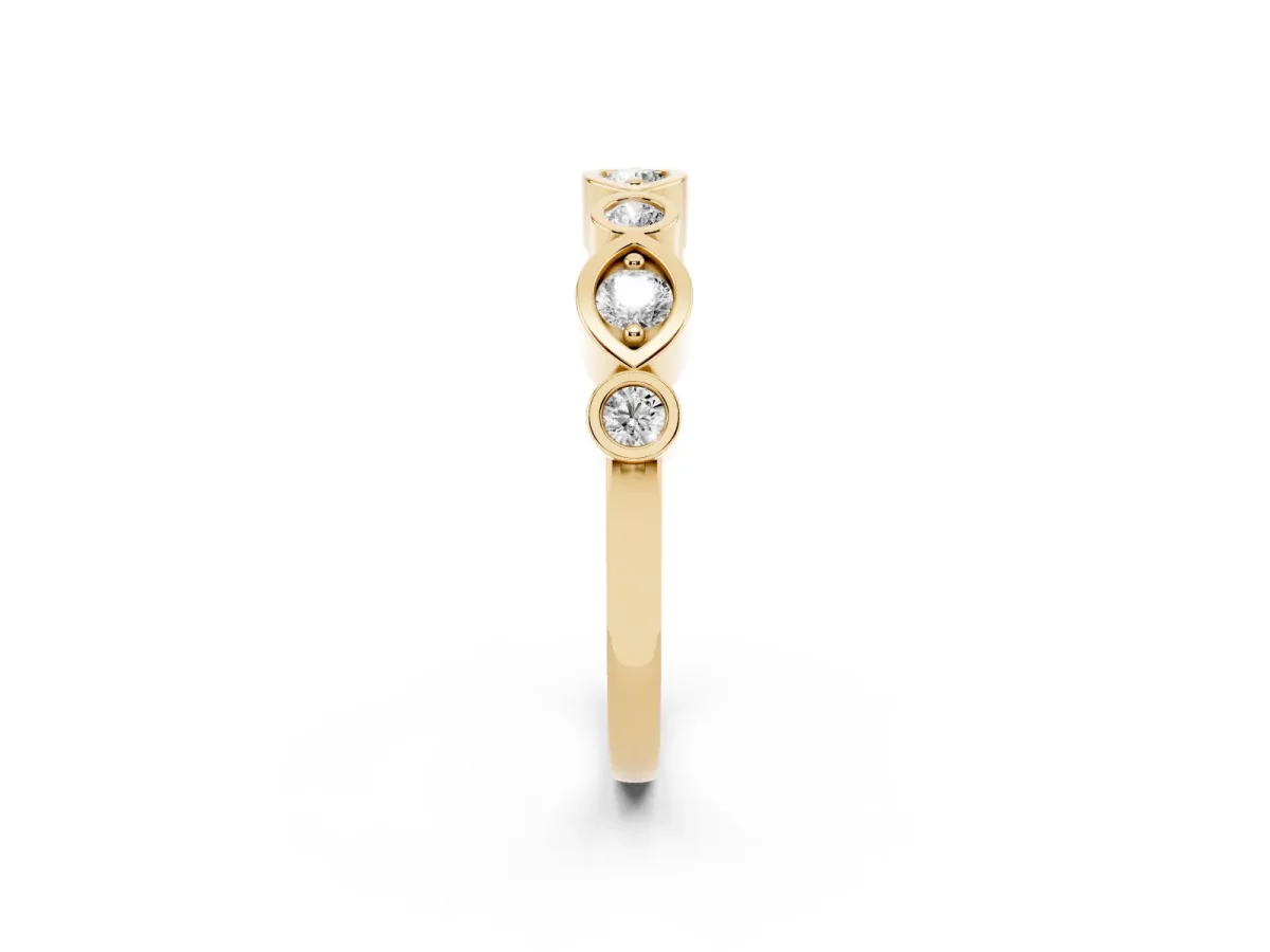 Bezel Set Mixed Shape Diamond Eternity Band Yellow gold