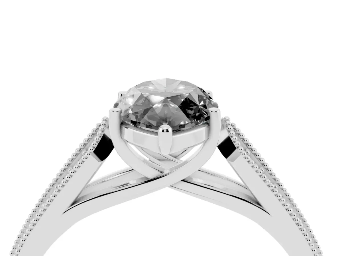 Fancy Black Marquise Cut Cut Pave Split Shank Engagement Ring with Four-Prong Setting White gold