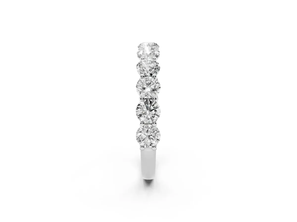 Round Diamond Shared Prong Eternity Band Platinum