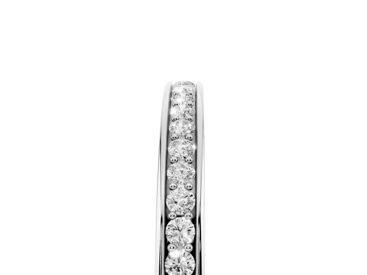 Round Diamond Pavé Set Eternity Band with Channel Setting Silver