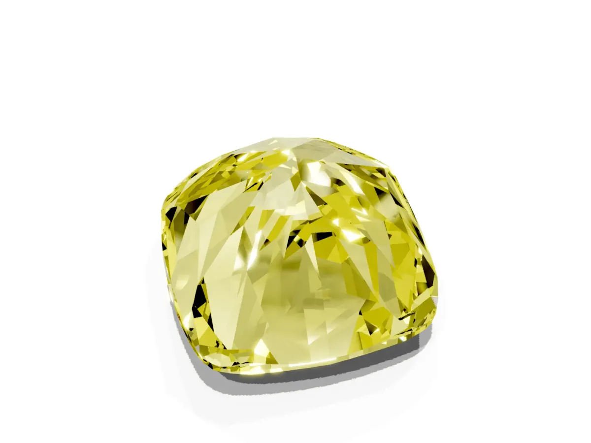 Fancy Yellow Cushion Cut Halo Milgrain Solitaire with Bezel Set Side Stones and Pave Band Silver