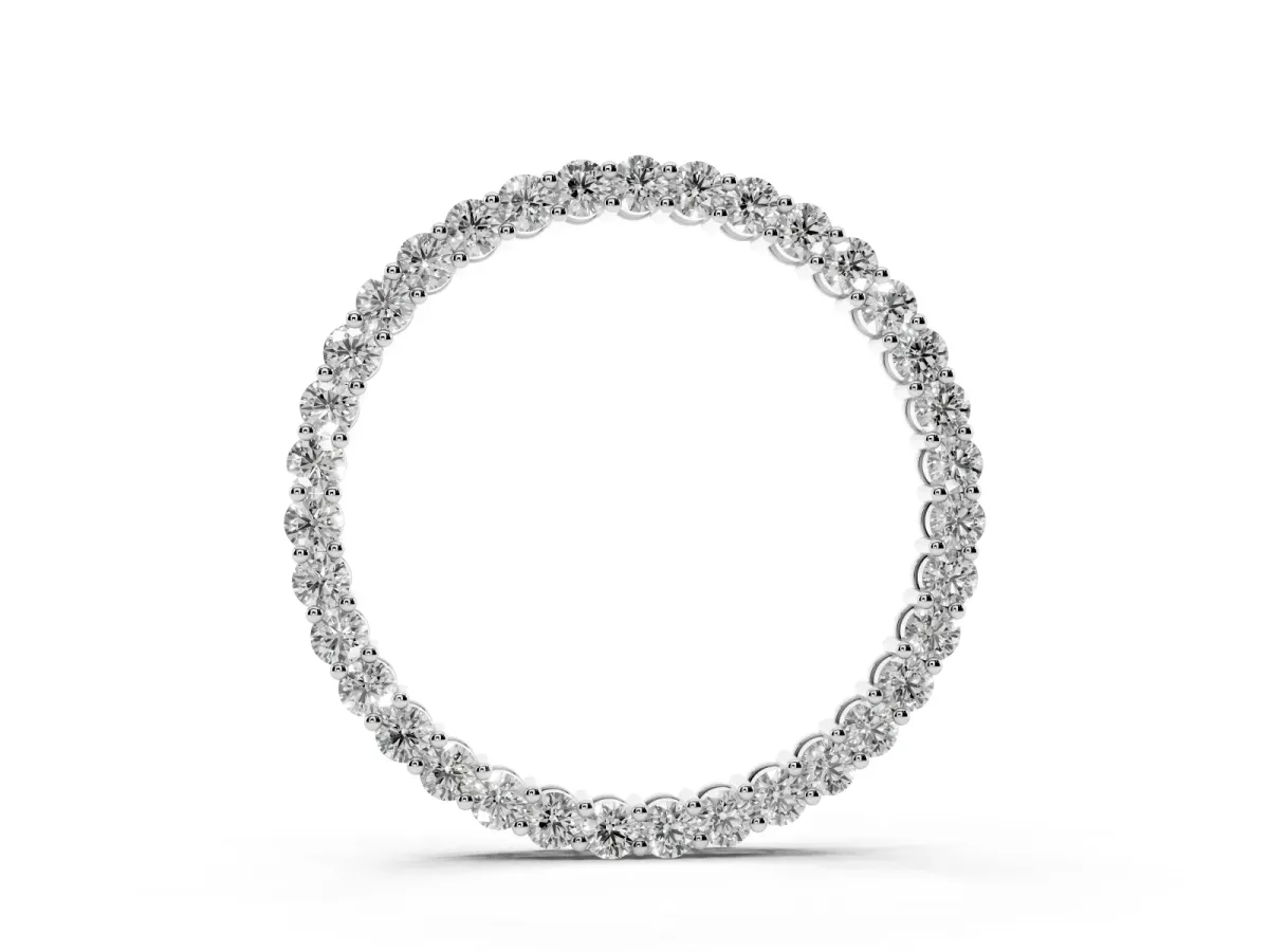 Round Diamond Eternity Pendant with Prong Setting Silver
