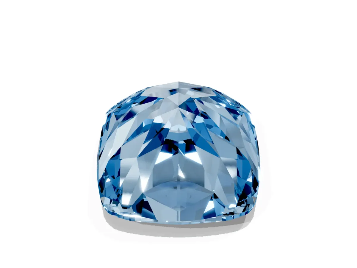 Fancy Blue Cushion Cut Solitaire Engagement Ring with Cathedral Band and Four-Prong Setting Platinum